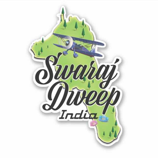 Swaraj Dweep India map Sticker (Front)