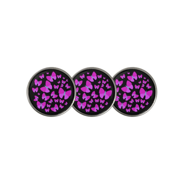 Swarm of Artistic Butterflies Golf Ball Marker (3 Up)