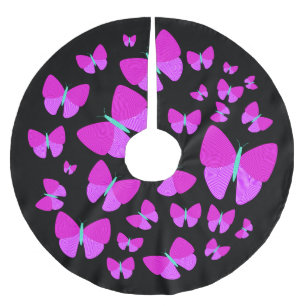 Swarm of Artistic Butterflies Tree Skirt