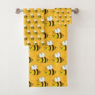 Swarm Of Bees Bath Towel Set