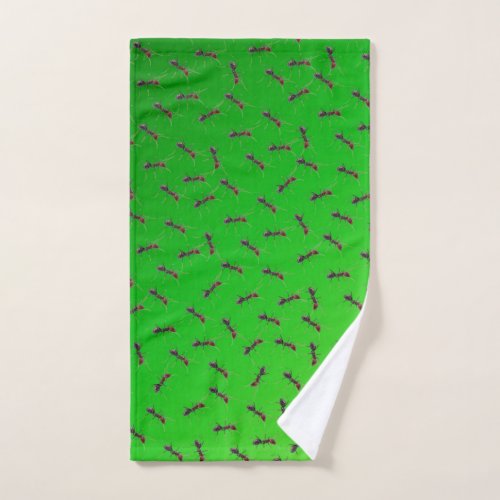Swarm Of Green Ants Hand Towel