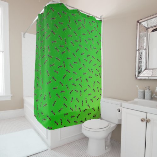 Swarm Of Green Ants Shower Curtain