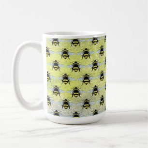 Swarm of Honey Bumble Bees Illustration Coffee Mug