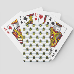 Swarm of Honey Bumble Bees Illustration Poker Cards