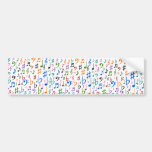 [ Thumbnail: Swarm of Musical Notes & Symbols Bumper Sticker ]