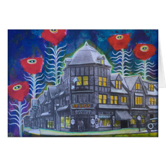 Swarthmore downtown with poppies includes envelope cards