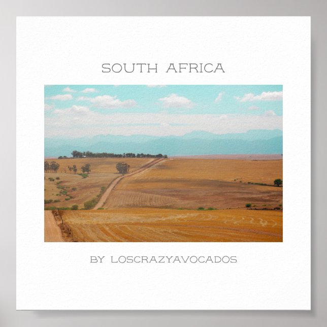 Swartland Fields Mountains View South Africa ZA Poster (Front)