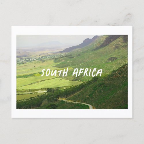 Swartland Mountains Fields View South Africa ZA Holiday Postcard