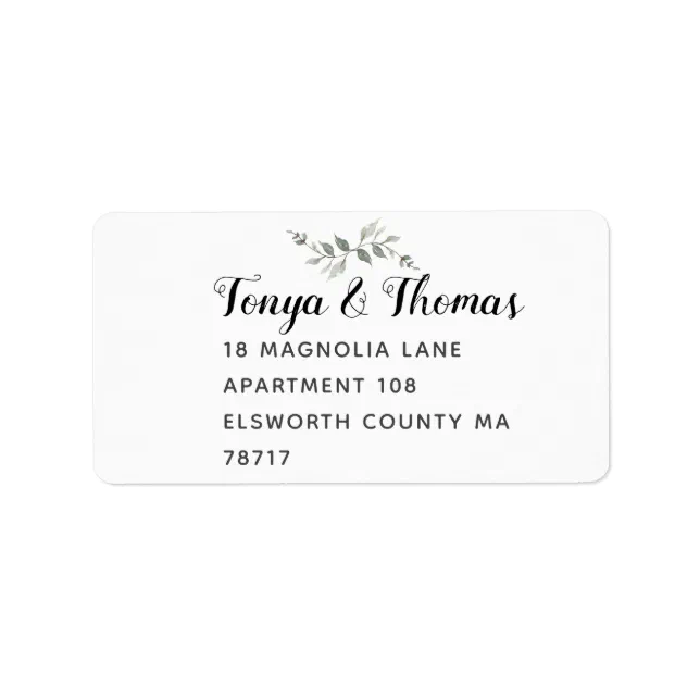 Swash Font Calligraphy Wedding Mailing Label Zazzle