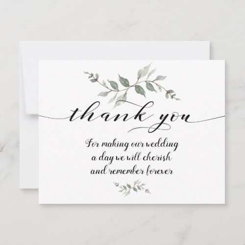 Swash Font Calligraphy Wedding Thank You Card