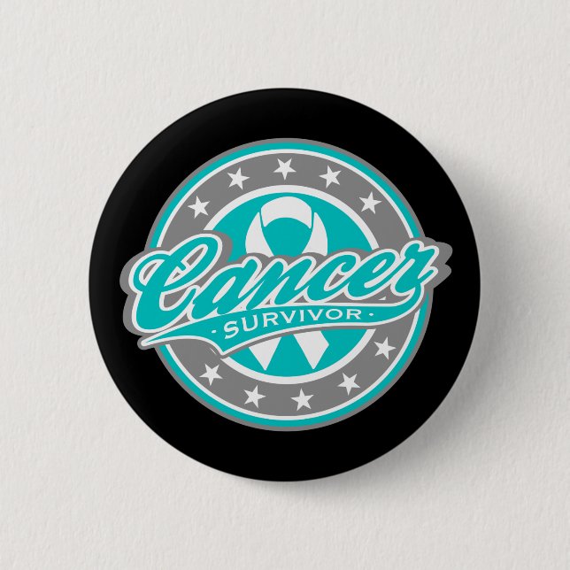 Swash Logo Cervical Cancer Survivor Pinback Button (Front)