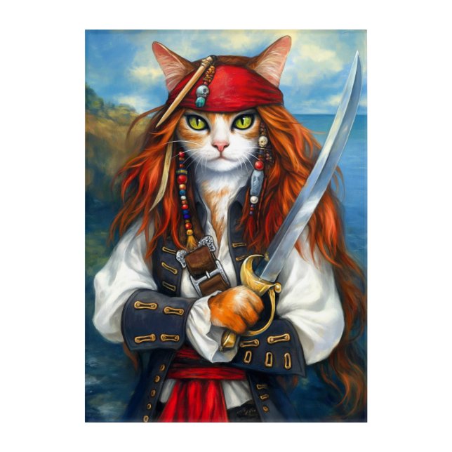 Swashbuckler Pirate Cat | Fantasy Character Art (Front)