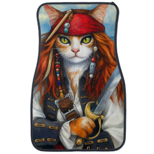 Swashbuckler Pirate Cat Fantasy Character Art Car Floor Mat