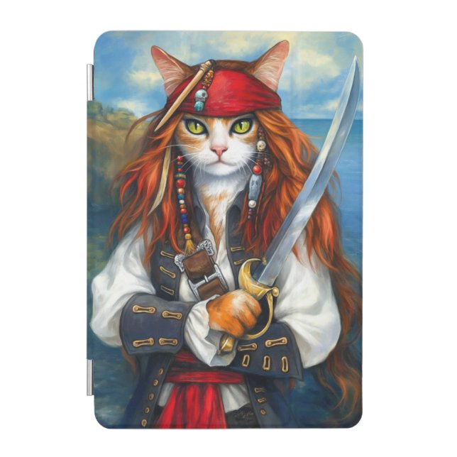 Swashbuckler Pirate Cat | Fantasy Character Art iPad Mini Cover (Front)