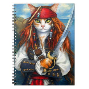 Swashbuckler Pirate Cat   Fantasy Character Art Notebook