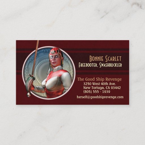 Customizable Swashbuckling in Space Business Cards