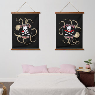 Swashbuckling Set Pirate Bride and Pirate Groom Hanging Tapestry
