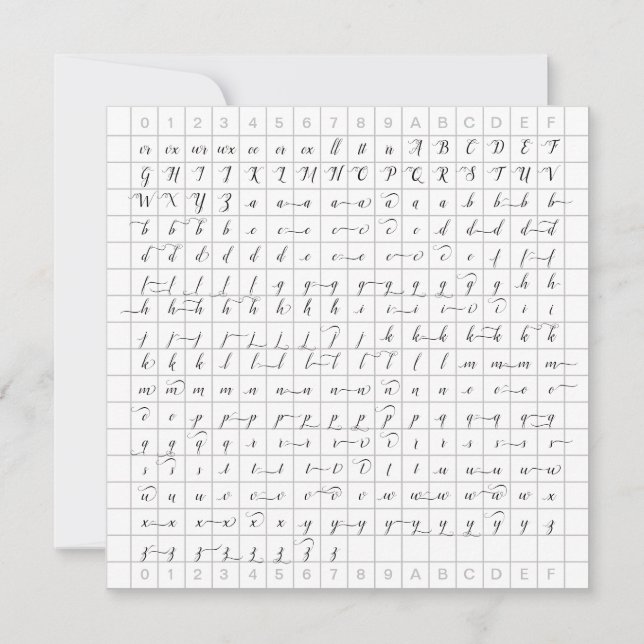 Swashes Glyphs Template by Purple Cat Art & Design (Front)