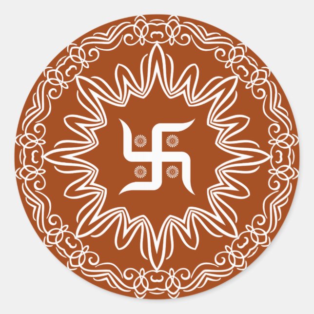 Swastika Decorative Design Classic Round Sticker (Front)