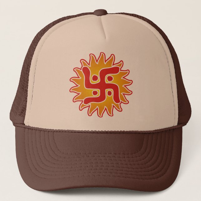 Swastika : Indian Traditional Symbol Trucker Hat (Front)