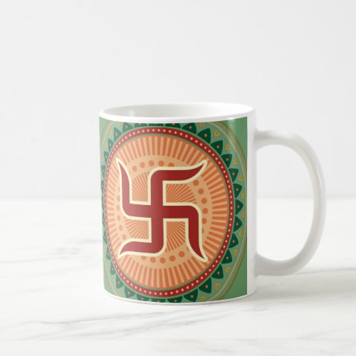 Swastika with Traditional Indian style Mandana Coffee Mug