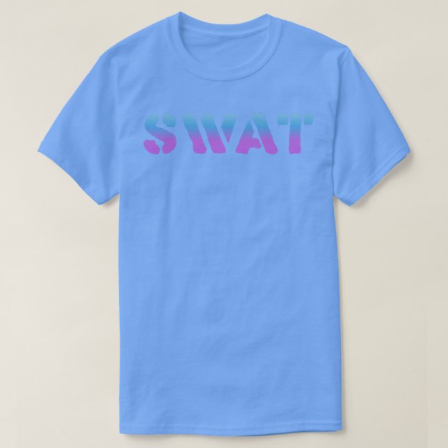 SWAT Blue Gradient Typography T-Shirt (Design Front)
