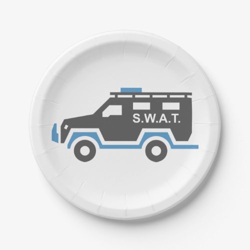 SWAT Car Paper Plates