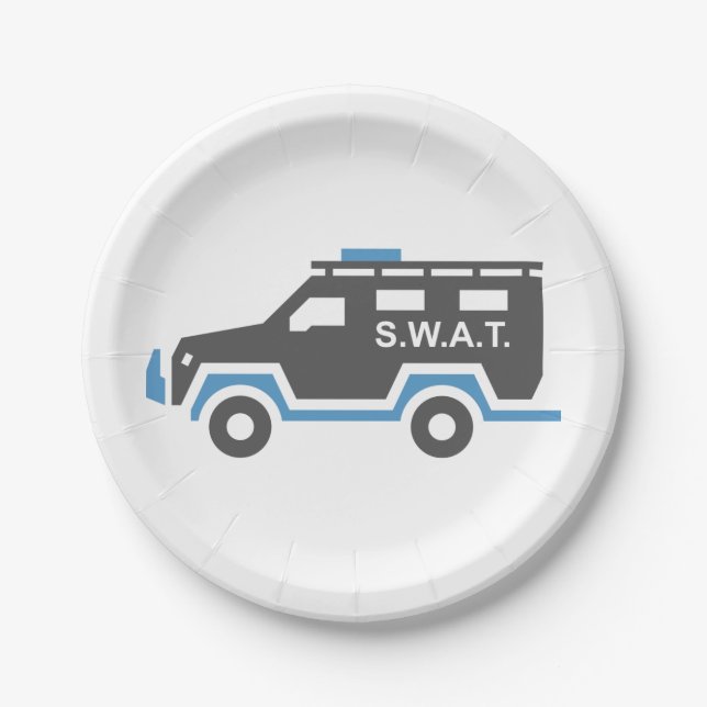 SWAT Car Paper Plates (Front)