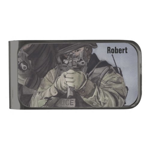 SWAT Gunmetal Finish Mens Money Clip