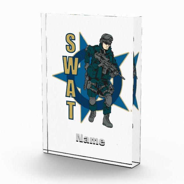 SWAT Police Officer Acrylic Award (Right)