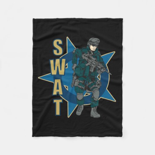 SWAT Police Officer Fleece Blanket