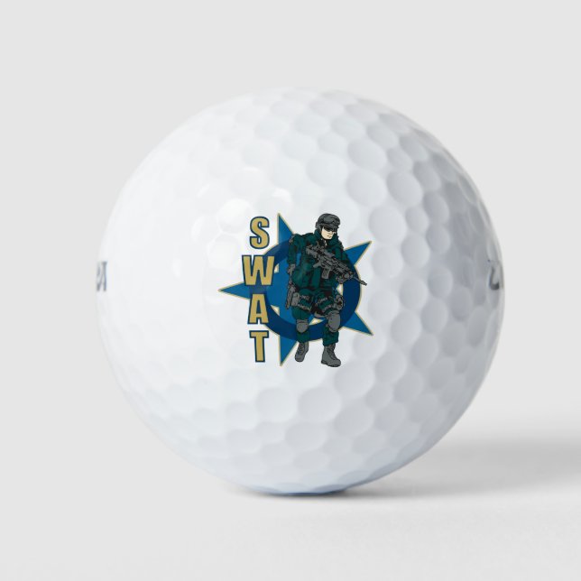 SWAT Police Officer Golf Balls (Front)