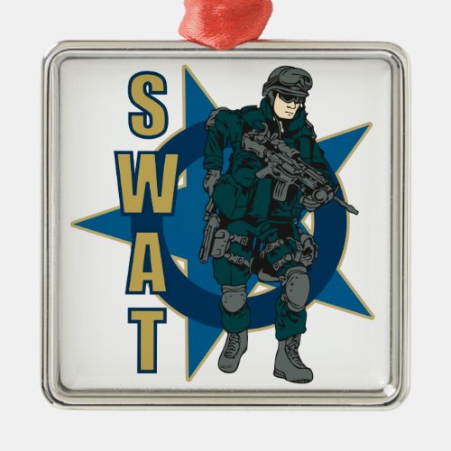 SWAT Police Officer Metal Ornament