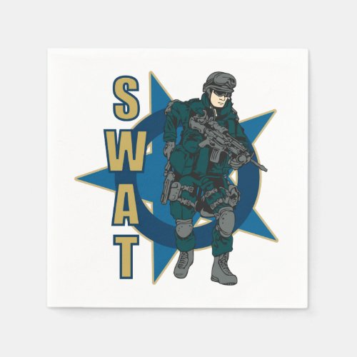 SWAT Police Officer Paper Napkins