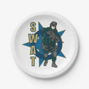 SWAT Police Officer Paper Plates
