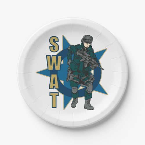 SWAT Police Officer Paper Plates