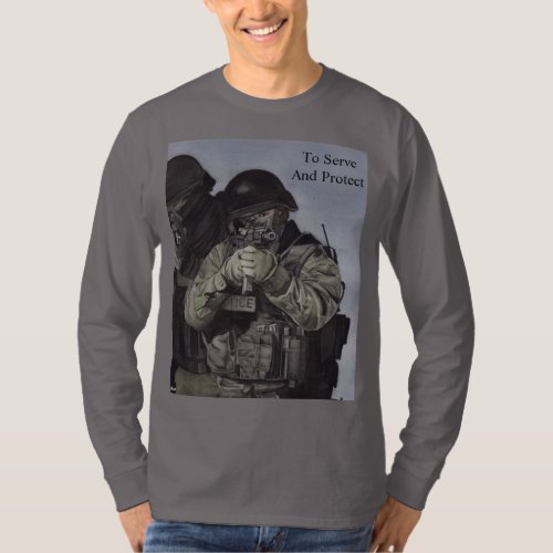SWAT Police To Serve  Protect Mens Long Sleeve T_Shirt