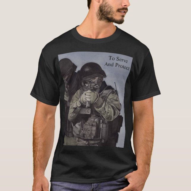 SWAT Police To Serve & Protect Men's T-shirt (Front)