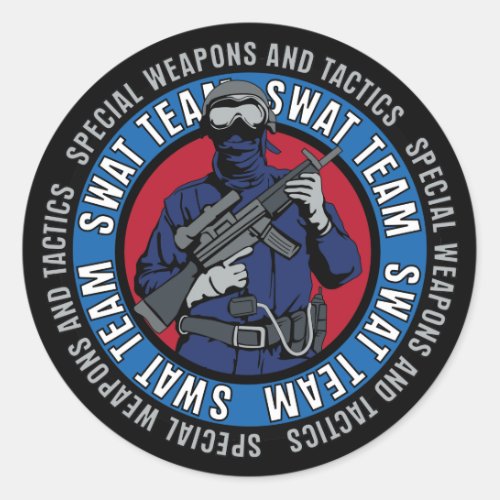 Swat Team Classic Round Sticker