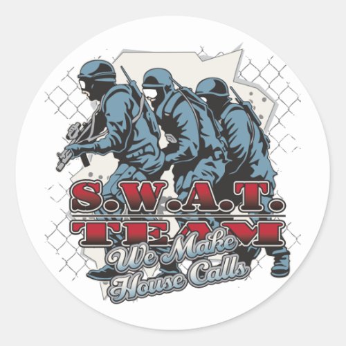 SWAT Team House Calls Classic Round Sticker