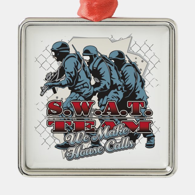 SWAT Team House Calls Metal Ornament (Front)