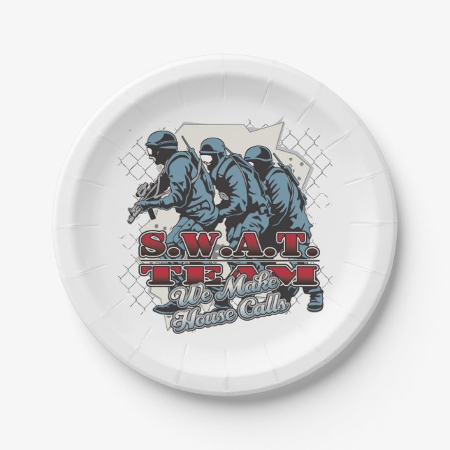 SWAT Team House Calls Paper Plates (Front)