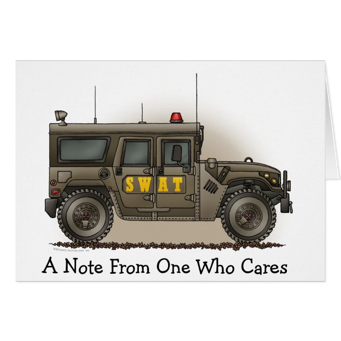 SWAT Team Hummer Police Car Note Card