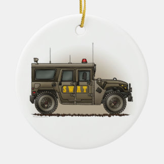 SWAT Team Hummer Police Car Ornament