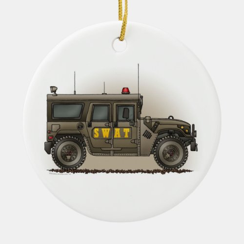 SWAT Team Hummer Police Car Ornament