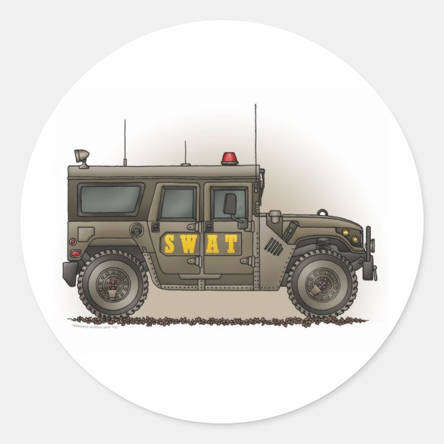 SWAT Team Hummer Sticker (Front)