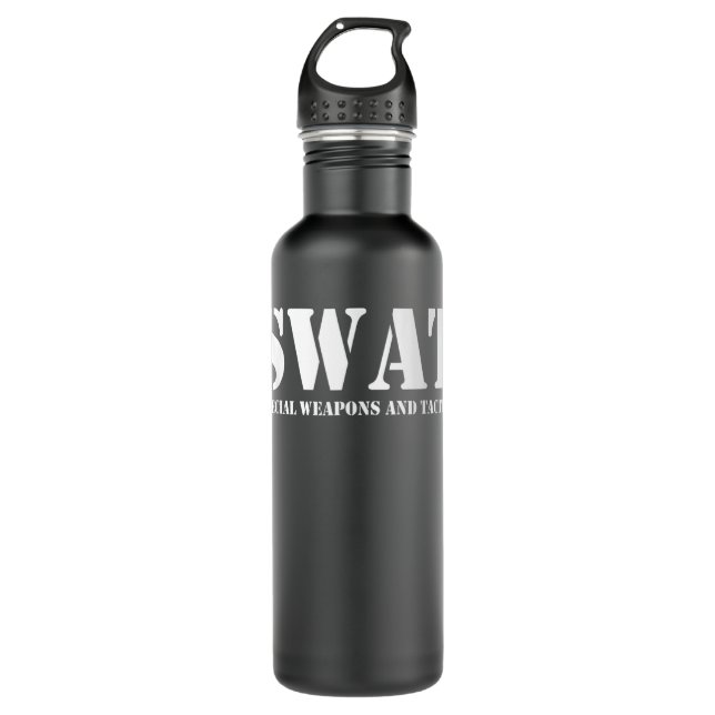 SWAT Team Police SWAT Team  Stainless Steel Water Bottle (Front)