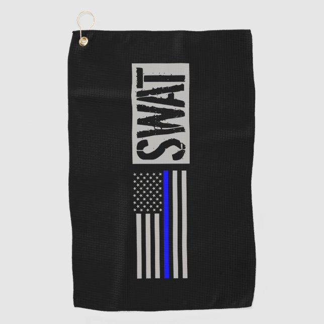 SWAT - Thin Blue Line Flag Golf Towel (Front)