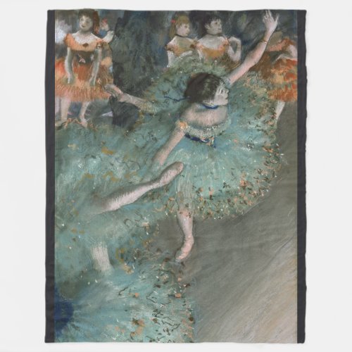 Swaying Dancer Dancer in Green by Edgar Degas Fleece Blanket