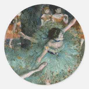 Swaying Dancer, Dancer in Green Edgar Degas Classic Round Sticker